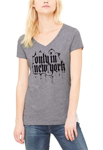 Women's V-neck - Black on Deep Gray